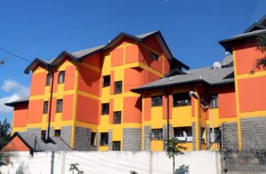 Colorful apartment building in Nairobi