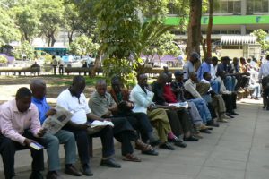 Shady park in central Nairobi