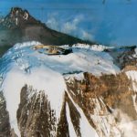 Photo of Kibo summit (foreground - 5,895 meters (19,340 ft)