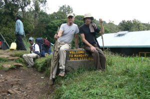 Resting at the first base camp (Mandara, 2720 meters above