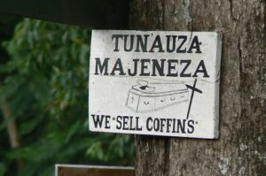 Sign in the village of Marangu