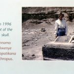 Mary Leakey in the gorge in 1996.