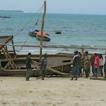 Old dhow under repair in Stone Town
