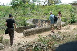 Entry to a cave in the extensive volcanic rocks on