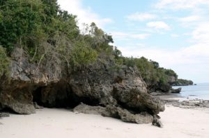 Beach and volcanic rock along the northwest coast of the