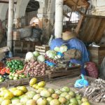 The old market is a jumble of goods