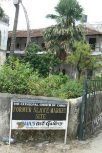 Anglican Christ Church Cathedral and Slave Market Memorial. "The