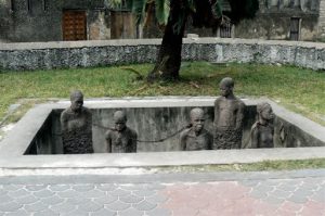 Anglican Christ Church Cathedral and Slave Market Memorial. "The world's last