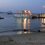 Ferry from Dar es Salaam on the mainland arriving at