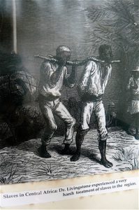 Engraving of slaves from the display in David Livingstone's house