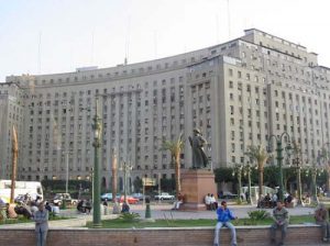 On the south of Midan Tahrir square is an imposing