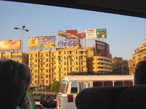 Cairo, Egypt - Coca-cola sign and other advertisements