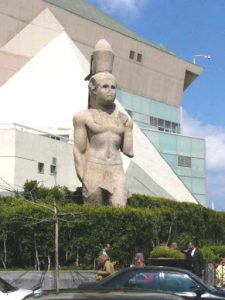 Alexandria - ancient statue adjacent to the new library