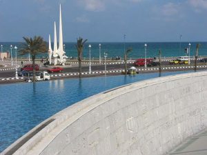 Alexandria - view of the Mediterranean from the new library.