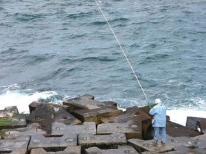 Alexandria - fishing off Qaitbay Citadel.  Below these waves are