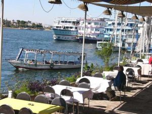 Luxor - tourist boats on the Nile