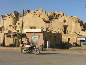 The ruins of the 13c mud brick Shali fortress, are