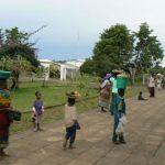 Food vendors at a rural station.