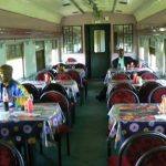 Dining car in the Tazara train