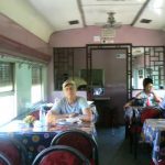 Dining car in the Tazara train