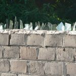Protective walls around a school.