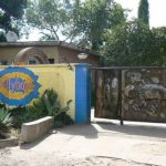 Entrance to Jollyboys Hostel in Livingstone.