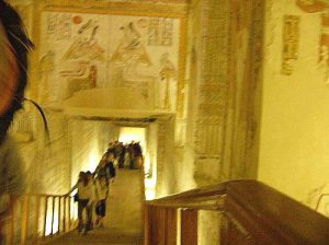 The royal tombs are decorated with scenes from Egyptian mythology