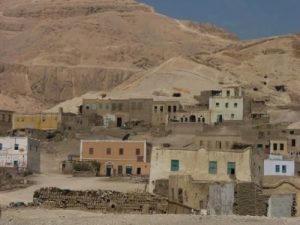 Modern dwellings in the Valley of the Kings.