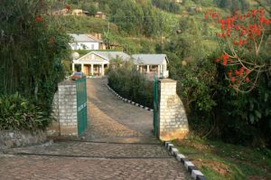 Entrance to Crater Bay Cottages on Lake Bunyonyi