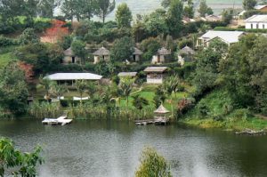 View of Crater Bay Cottages on the lake