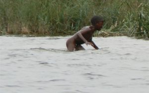 Boy swimming