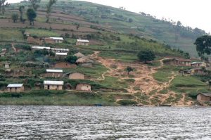 Village on the lake with new