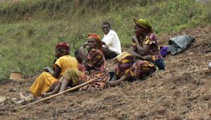 Lake Bunyonyi farmers taking a break