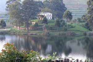 Lake Bunyonyi former home of the vice-chancellor of Makerere University