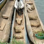 Lake Bunyonyi hand carved canoes with straw seats