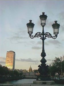 Dublin at sunset along