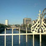 Dublin River Liffey and cityscape