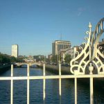 Dublin River Liffey and cityscape