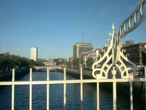 Dublin River Liffey and cityscape