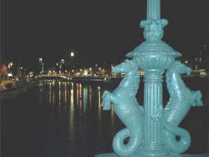 Dublin bridge lampost and