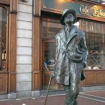 James Joyce statue in central Dublin. James Augustine Aloysius Joyce (1882-1941)