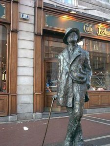 James Joyce statue in central Dublin. James Augustine Aloysius Joyce (1882-1941)