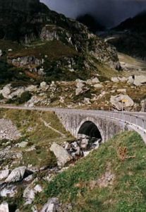 Switzerland - many roads cross streams and tunnel through mountains