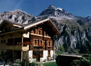Switzerland - the classic Swiss chalet has big overhangs to