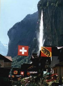 Switzerland - in Grindelwald are are long waterfalls