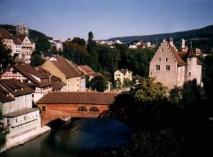 Switzerland - overview of Baden near