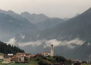 Switzerland - serene remote village surrounded by the Alps