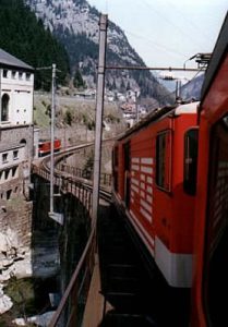 Switzerland - train transport in the Alps