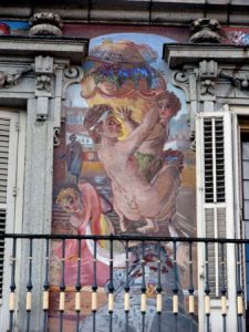 Frescoes in Plaza Mayor This square is surrounded by beautiful Renaissance