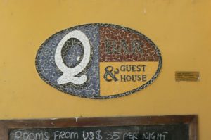 Entrance to gay bar 'Q Bar'and guest house in Oyster